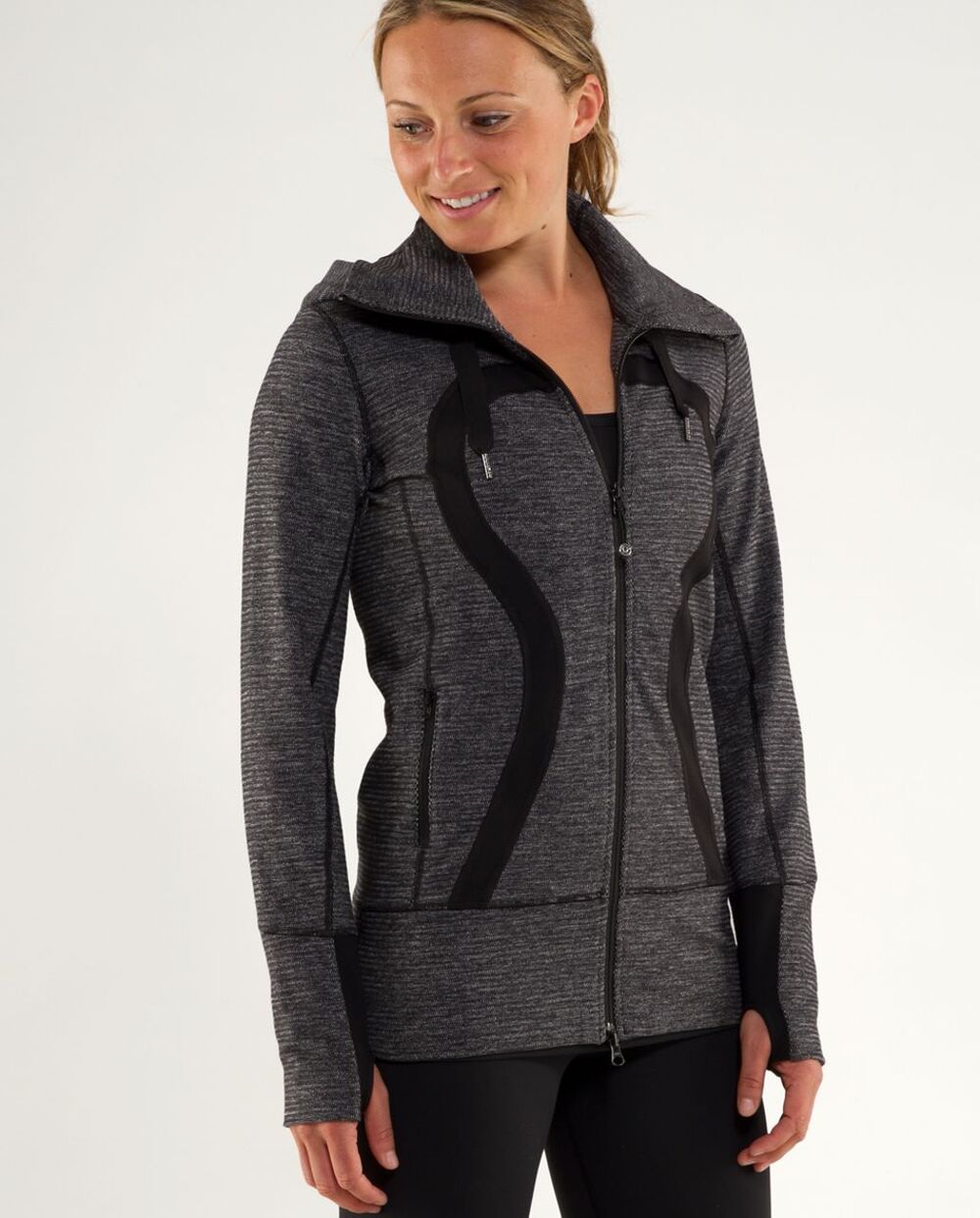 Lululemon Stride Jacket Soft Mini Check Black Heathered Coal Mini Check Black 2